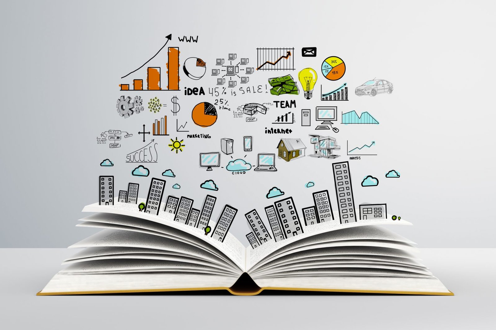 Abstract visualization of business investment and financial growth in EdTech