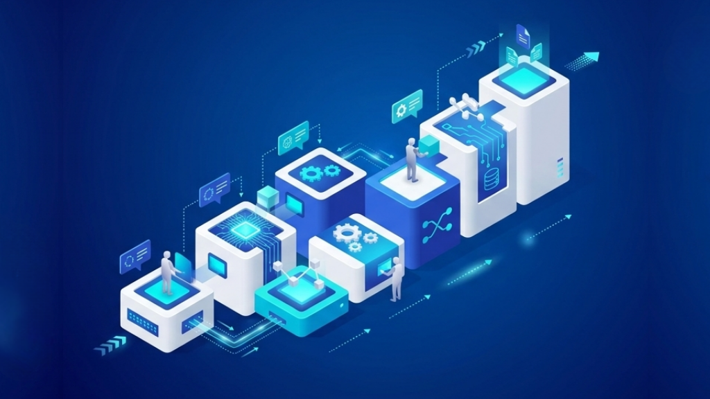 Geometric blocks forming a structured business process roadmap