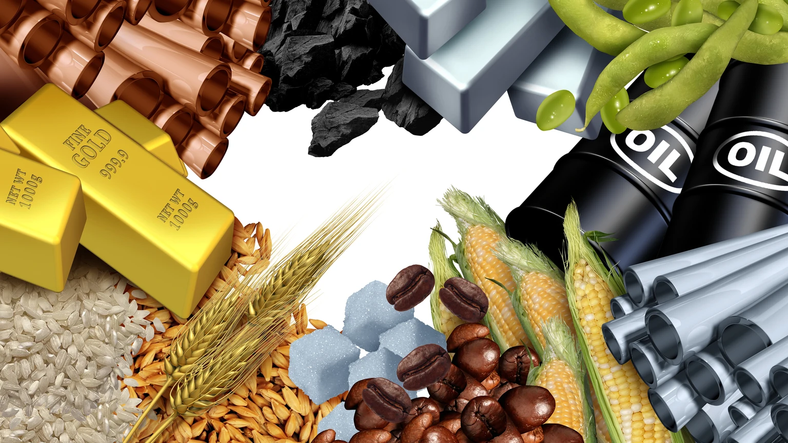 Abstract illustration of high demand trade commodities and supply chain cargo